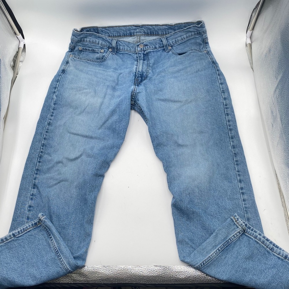 Levi's 502 Taper Fit Jeans‎ Mens 38x30 Light Wash Blue Denim Pants Regular Taper